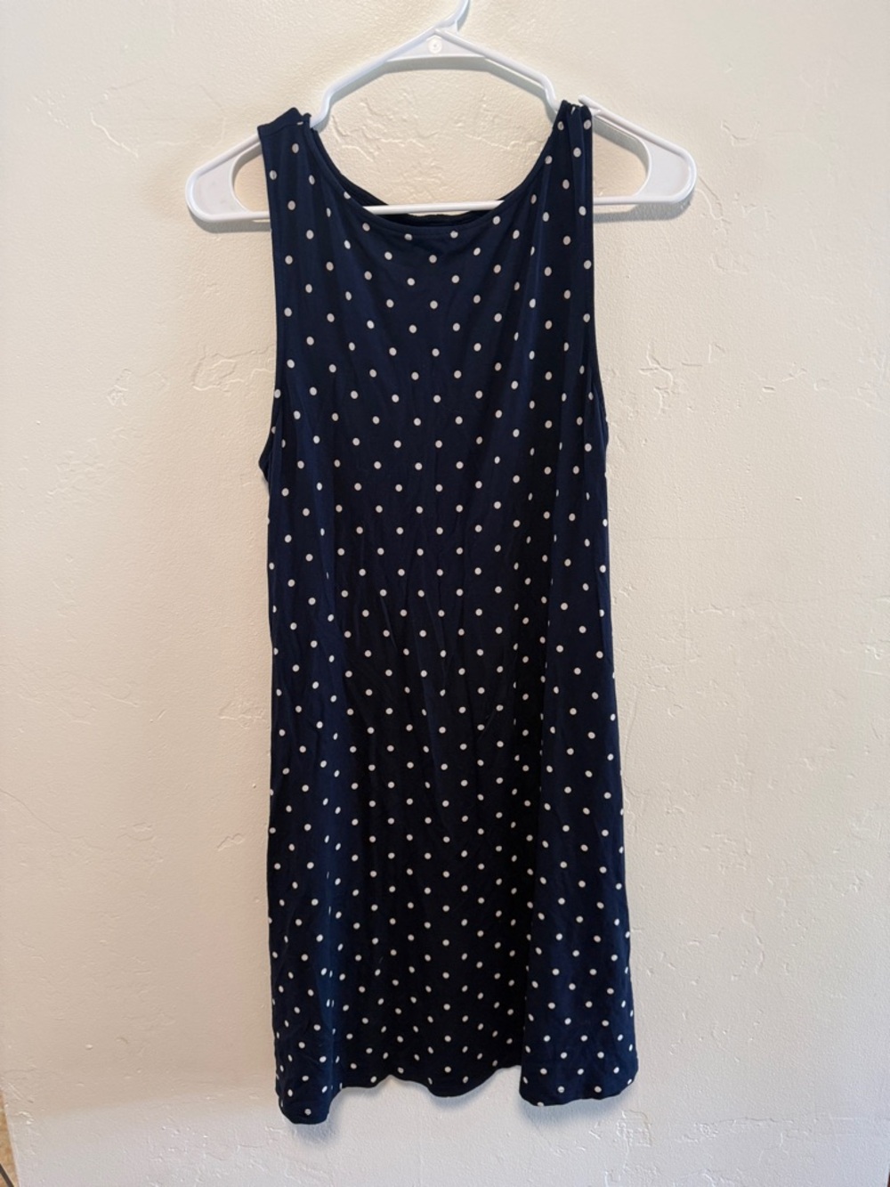 Old Navy Navy Polka Dot Sleeveless Midi Dress